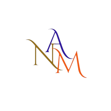 Logo featuring stylized letters "A," "N," and "M" in blue, orange, and brown colors.